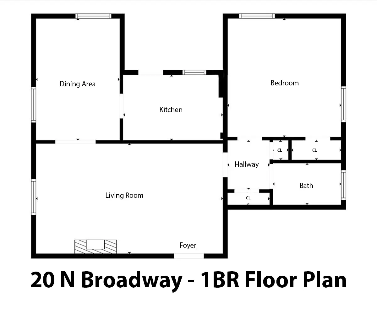 1 Bedroom Layout Floorplan